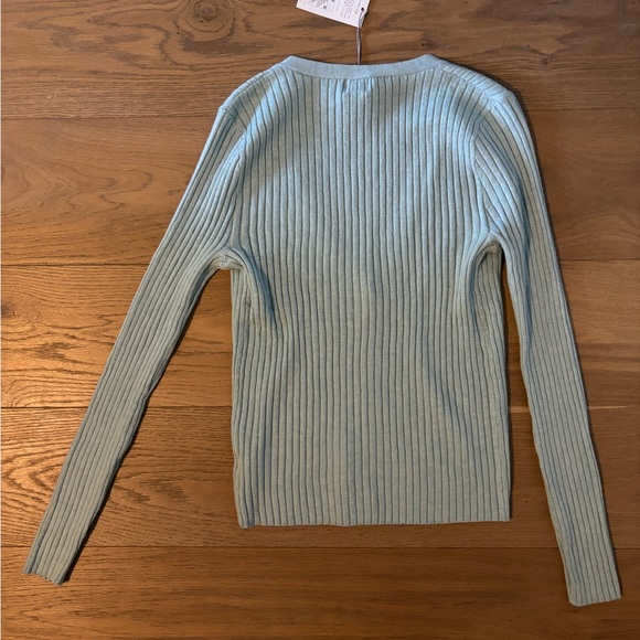 A New Day Ribbed Button Up V Neck Sweater NWT - Picture 3 of 3